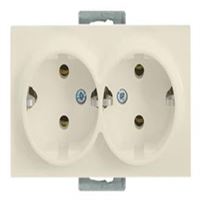 RİTA MEK TUŞ İKİLİ TOPRAKLI PRİZ PORSELEN KREM 1